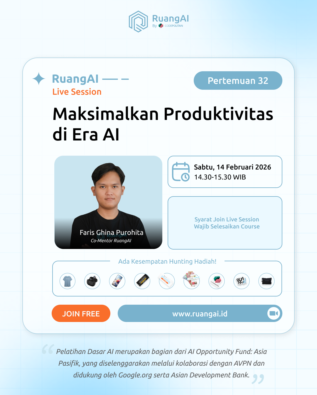 (Live Session RuangAI) Maksimalkan Produktivitas di Era AI
